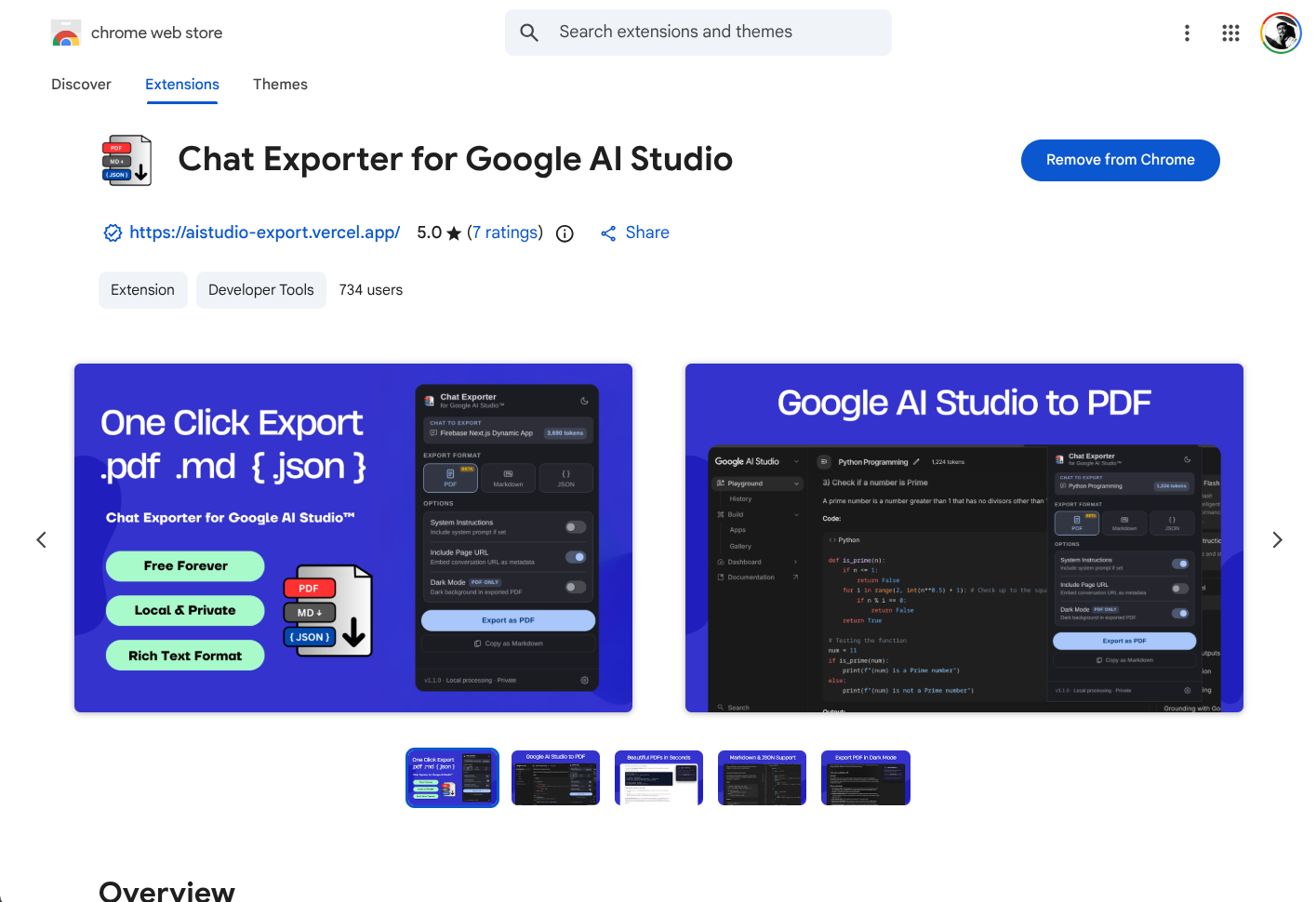 Chat Exporter preview